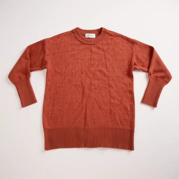 Philosophy Ultra Soft Ribbed Boxy Sweater Red Orange Size Small - Picture 1 of 15
